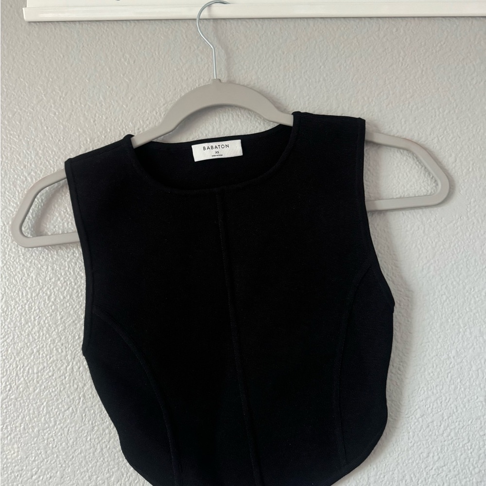 Babaton Black Sculpted Tank Top